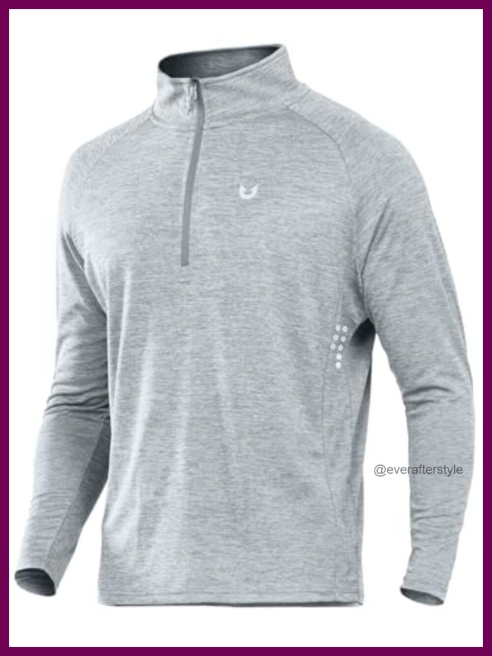 Men's Quarter Zip Pullover Athletic Running Shirt Long Sleeve